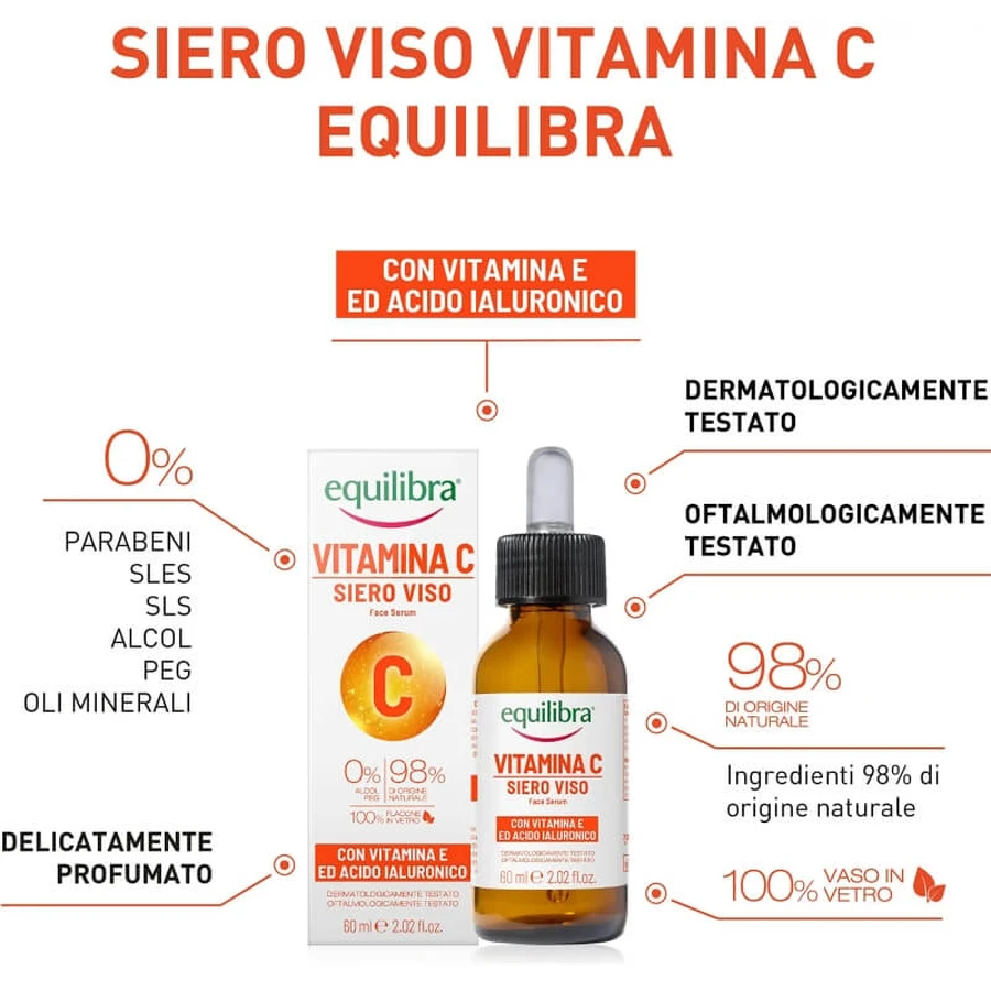 Sérum visage à la vitamine C Equilibra, 60 ml