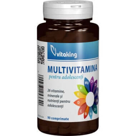 Multivitamine met mineralen voor tieners 90 cpr, Vitaking 