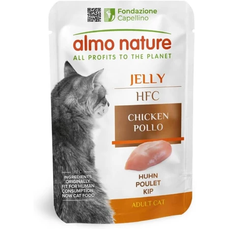 Almo Nature HFC Hühner-Gelee – Ergänzendes Nassfutter für Katzen, 55 g
