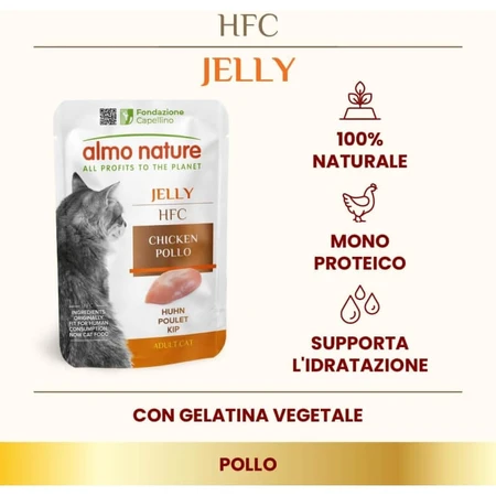 Almo Nature HFC Hühner-Gelee – Ergänzendes Nassfutter für Katzen, 55 g