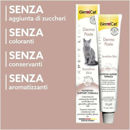 Gimborn Gimcat Derma Paste Formuła odżywcza – pasta uzupełniająca do pielęgnacji skóry i sierści kotów, 50 g: ceny i cechy