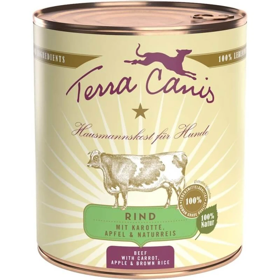 Terra Canis Classic Beef - Compleet natvoer voor volwassen honden met een normaal gewicht, 800 g