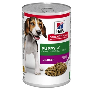 Hill’s Science Plan Puppy cu carne de vită – hrană umedă pentru pui, 370 g