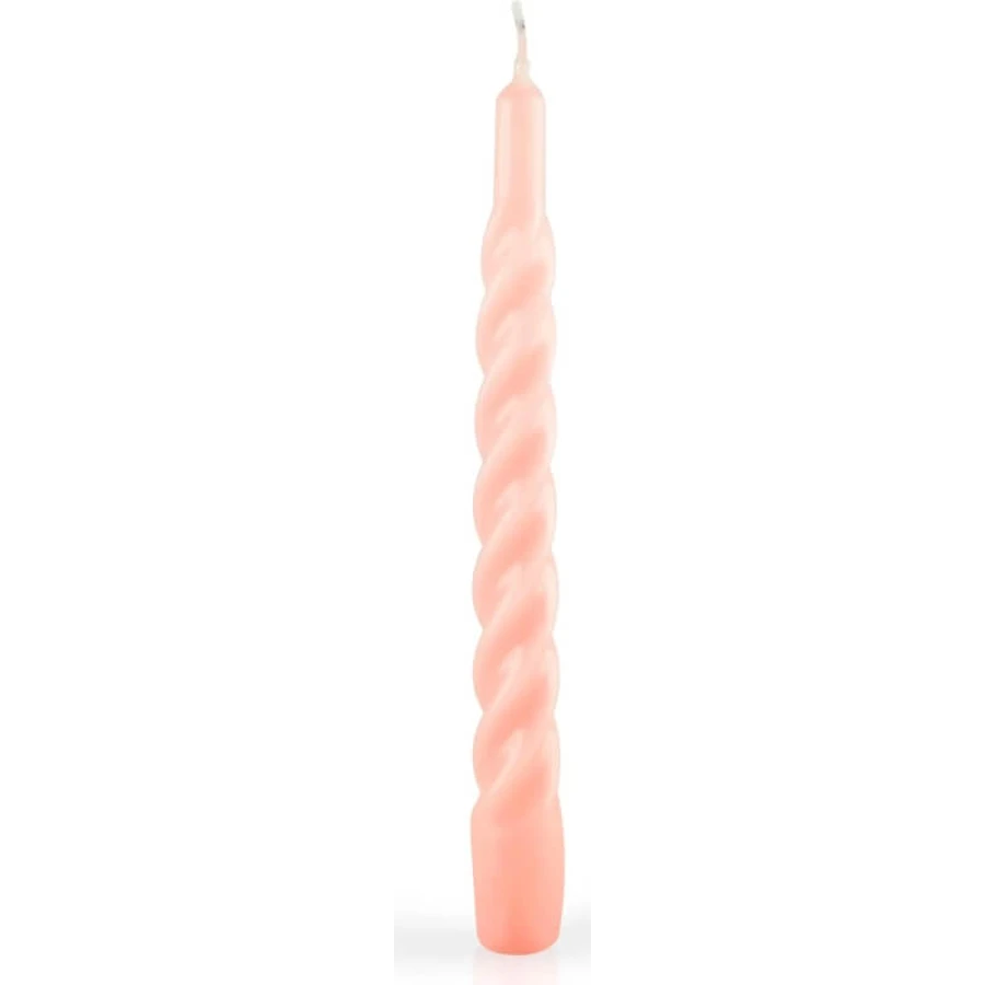 Giorgio's Candle Shop: 6 roze gelakte gedraaide kaarsen, één maat
