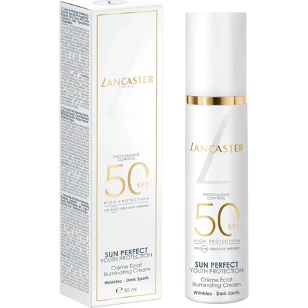 Lancaster Cremă de protecție solară pentru față SPF 50, iluminatoare, Sun Perfect Infinite Glow, protecție ridicată, 50 ml