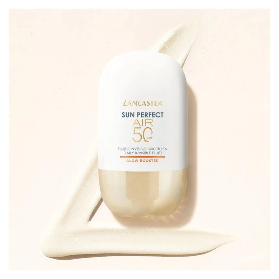 Lancaster Sun Perfect Air Cremă de protecție solară pentru față SPF 50, pentru uz zilnic, fluid invizibil, cu efect de strălucire, protecție ridicată, 40 ml