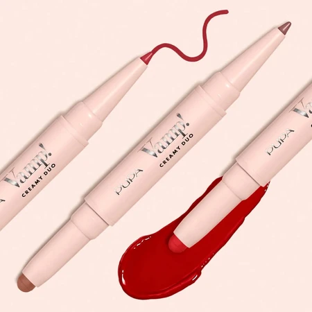 Pupa Vamp! Creamy Duo - Contour-lippotlood &amp; glanzende lippenstift nr. 004 Light Rose