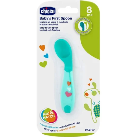 Chicco primo cucchiaio angolato 8m+ azzurro