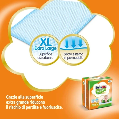 Babylino Sensitive - 14 absorbent pads, 90x60 cm