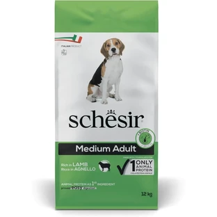 Schesir Medium Adult Lamb – kompletna karma dla dorosłych psów średniej wielkości, 12 kg