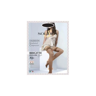 Solidea Brigitte Micro Sheer Mesh - 70 denier (12/15 mmHg) graduated compression hold-ups, size L, bronze
