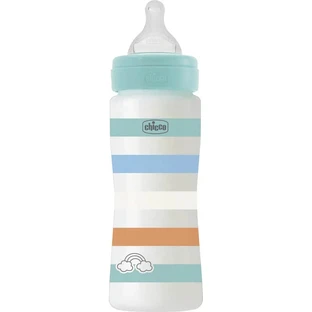 Chicco well-being - biberon cu debit rapid, 330 ml - verde-albastru