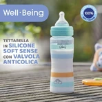Chicco well-being - biberon cu debit rapid, 330 ml - verde-albastru