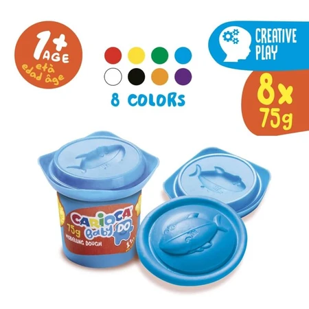 Carioca Baby do – Modelliermasse für Kinder ab 12 Monaten, 8 x 75 g