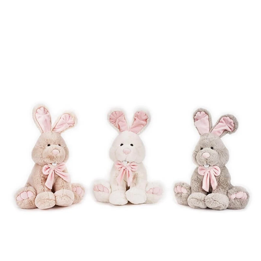 Lapin en peluche Venturelli fabriqué à partir de matériaux recyclés, 30 cm - Beige