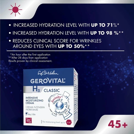 Intensief hydraterende dagcrème Gerovital H3 Classic, 50 ml, Farmec