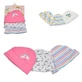 Cangaroo Hat Set - 3 Pure Cotton Baby Girl Hats, Pink, 0-3m
