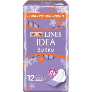 Lines Ultra-Thin: 12 compresas para el día con alas plegables