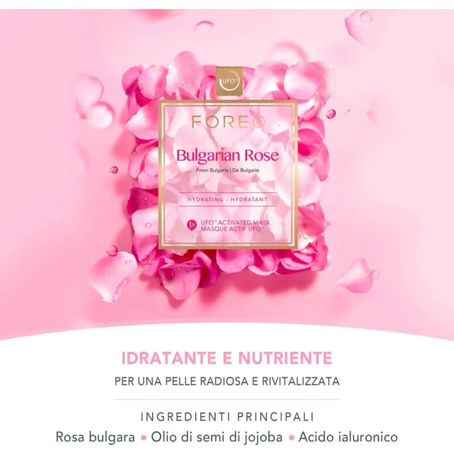 Foreo bulgarian rose ufo activated masks - 6 maschere idratanti da 6 gr