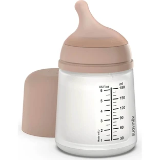 Suavinex Zero Zero Medium 0m+ - Anti-Colic Bottle with Adjustable Flow, 180 ml