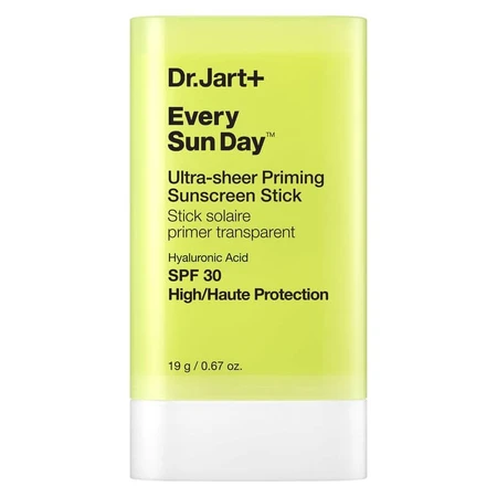 Dr.jart+ Cremă solară pentru față 30 Every Sun Day Ultra-Sheer Priming Sunscreen Stick, protecție ridicată, 19 g