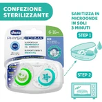 Chicco Physio Air Lumi 6–16 Monate – 2 Silikon-Schnuller – verschiedene Farben