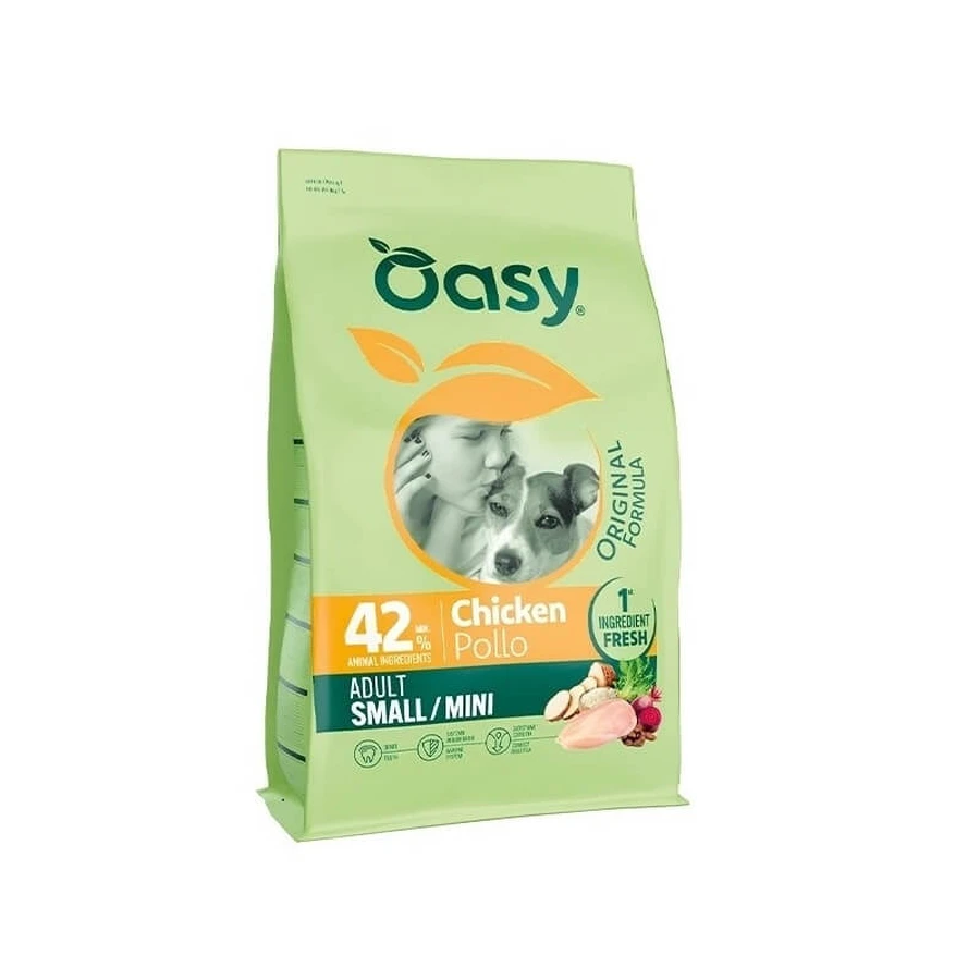 Oasy Original Formula Adult Small – Mini Chicken – Alleinfuttermittel für kleine erwachsene Hunde, 2 kg