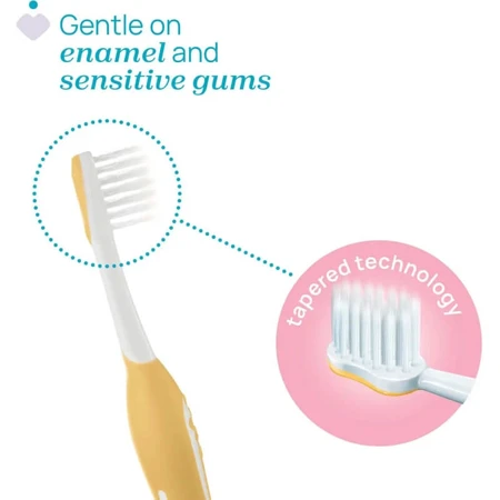 Brosse à dents double Chicco pour les premières dents, de 6 à 36 mois - Rose - Jaune
