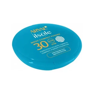 Arval Face Zonnebrandcrème SPF 30, Ilsole Magic Compact Poederfoundation, Hoge beschermingsfactor, nr. 03 Beige Bisque
