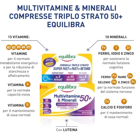 Equilibra Multivitaminen & Mineralen 50+ - Vitamine- en mineralensupplement, 30 tabletten