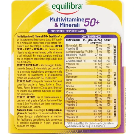Equilibra Multivitaminen & Mineralen 50+ - Vitamine- en mineralensupplement, 30 tabletten
