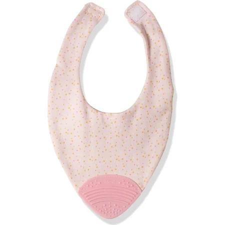 Chicco Gummy Bib - Pink Polka-Dot Bib with Teether