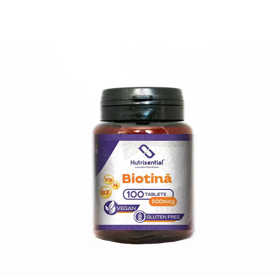 Biotin 500mcg, Vegan, 100cps, Nutrisential