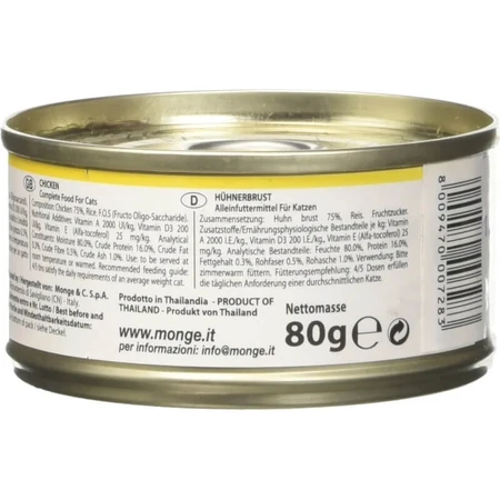 Monge Delicate – kawałki piersi kurczaka dla kotów, 80 g: ceny i cechy