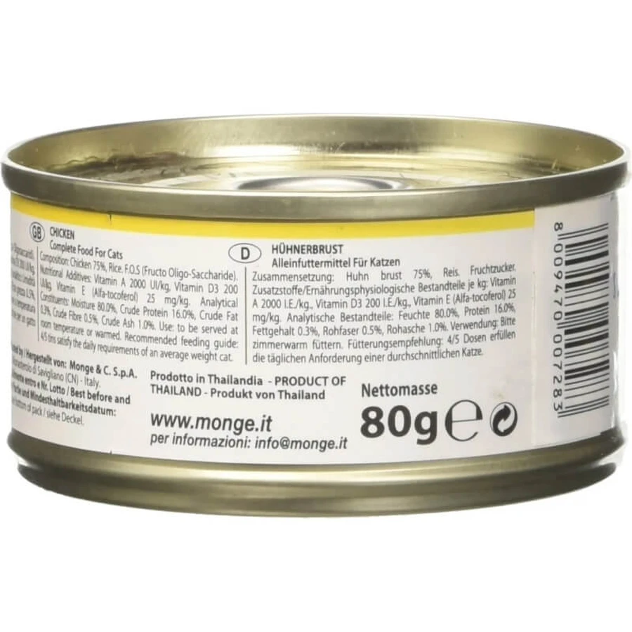 Monge Delicate – kawałki piersi kurczaka dla kotów, 80 g: ceny i cechy