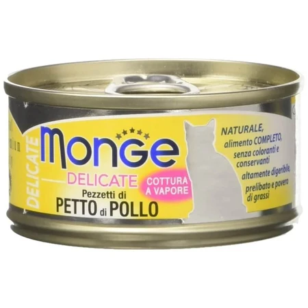 Monge Delicate – kawałki piersi kurczaka dla kotów, 80 g: ceny i cechy