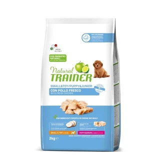 Natural Trainer Puppy &amp; Junior Small &amp; Toy cu pui și orez – hrană completă pentru câini, 2 kg