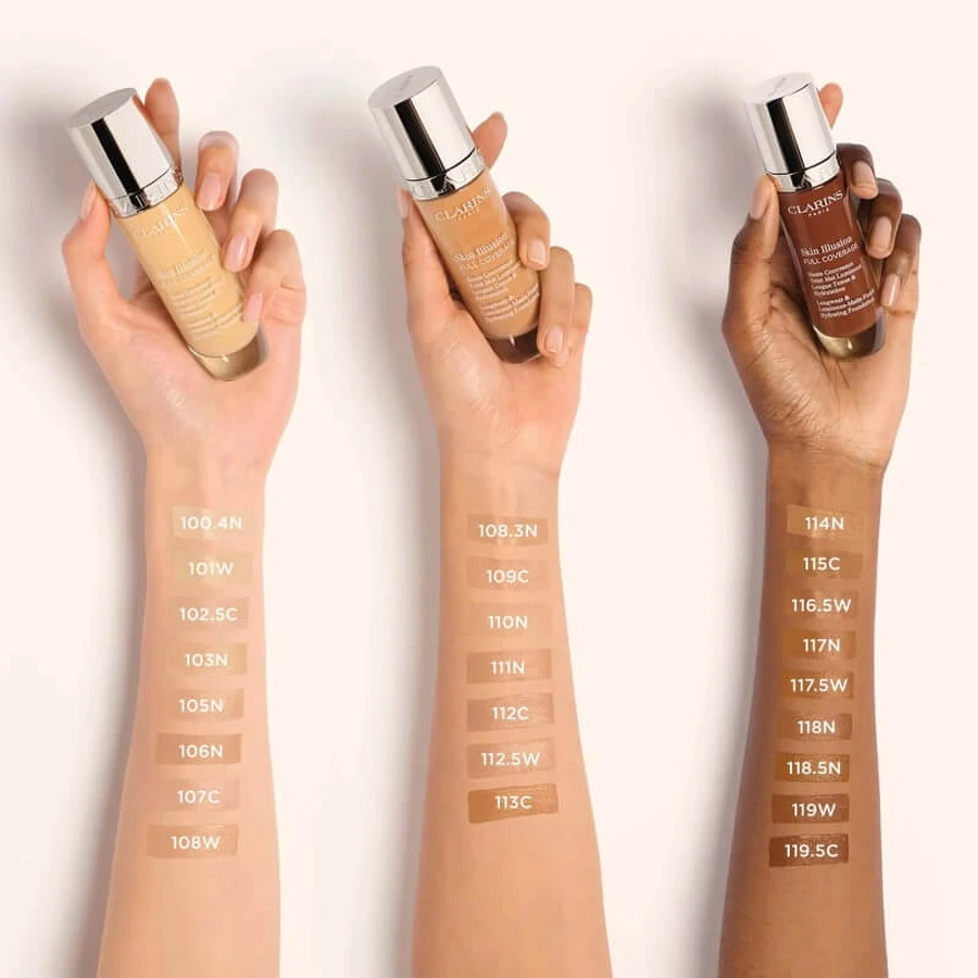 Clarins Skin Illusion Full Coverage – fond de ten cu efect mat și luminos – nr. 108w