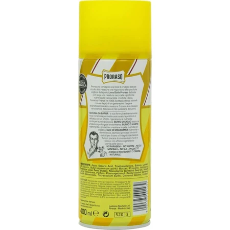 Mousse à raser nourrissante et régénérante Proraso pour tous les types de barbe, 400 ml