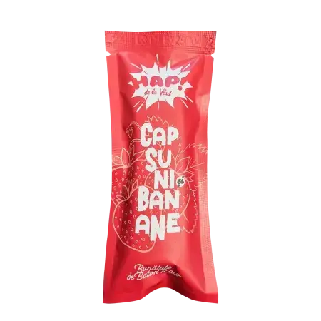 Rauwe vegan reep met aardbeien en bananen, 45 g, Tata Vlad