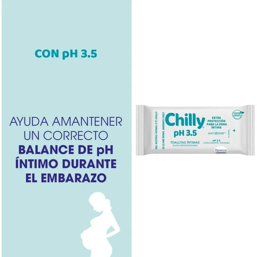 Chilly pH 3.5 - 12 extra-protection intimate wipes
