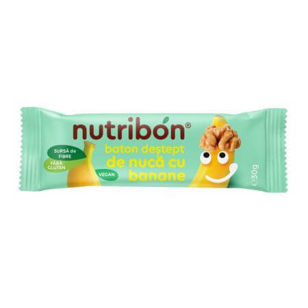 Glutenfreier veganer Bananen-Nuss-Riegel, 30g, Nutribon