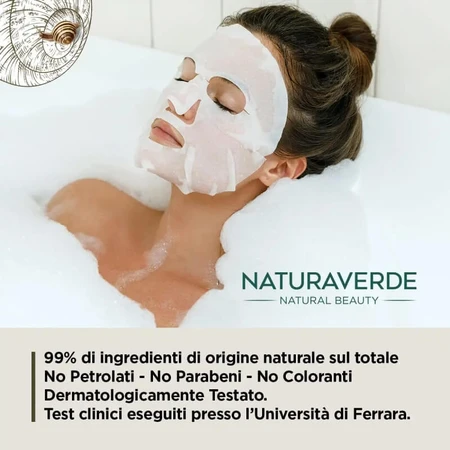 Mascarilla facial hidratante con muco de caracol de Naturaverde