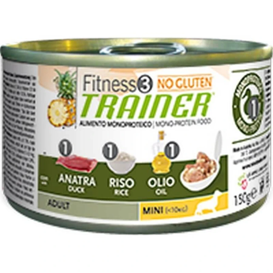 Natural Trainer Fitness fără gluten, monoproteic cu carne de rață – hrană completă pentru câini de talie mică, 150 g