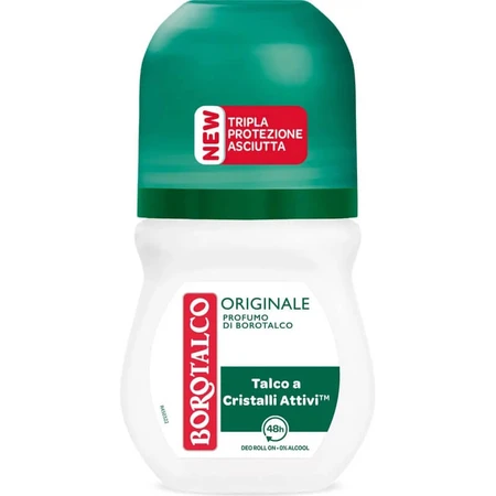 Originele Borotalco-talcumpoedergeur – Roll-on-deodorant met 48 uur werkende werking, 50 ml