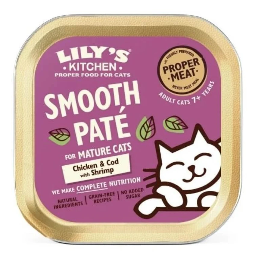 Lily's Kitchen Lily's Kitchen Smooth Chicken, Cod, and Shrimp Pâté - Complete Food for Adult Cats, 85 g