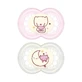 Mam Original Night: 2 chupetes ortodónticos de silicona, a partir de los 6 meses, rosa