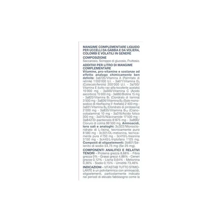 Formevet Vitastab All-in-One Stimulant – Flüssigpräparat für Käfigvögel, 100 ml