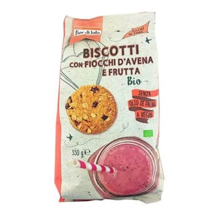 Biscuits bio aux flocons d'avoine et aux fruits, 350 g, Fior di Loto