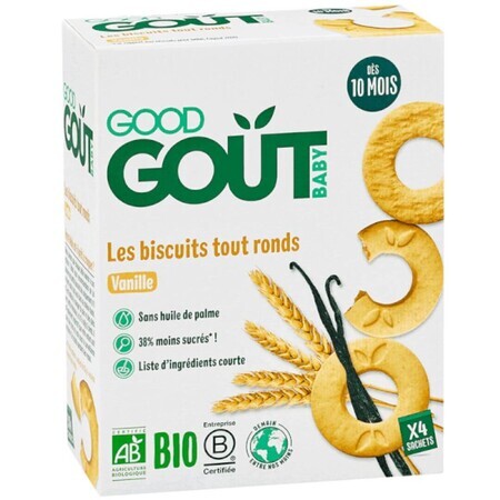 Biologische ronde koekjes met vanille, +10 maanden, 80 g, Good Gout